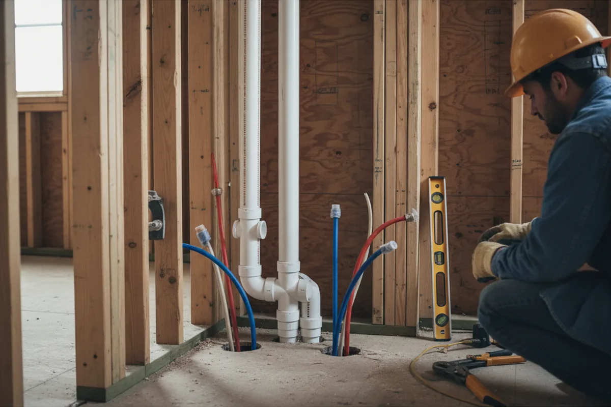 Drain and supply rough-in during Garbage Disposal Repair in Wildomar